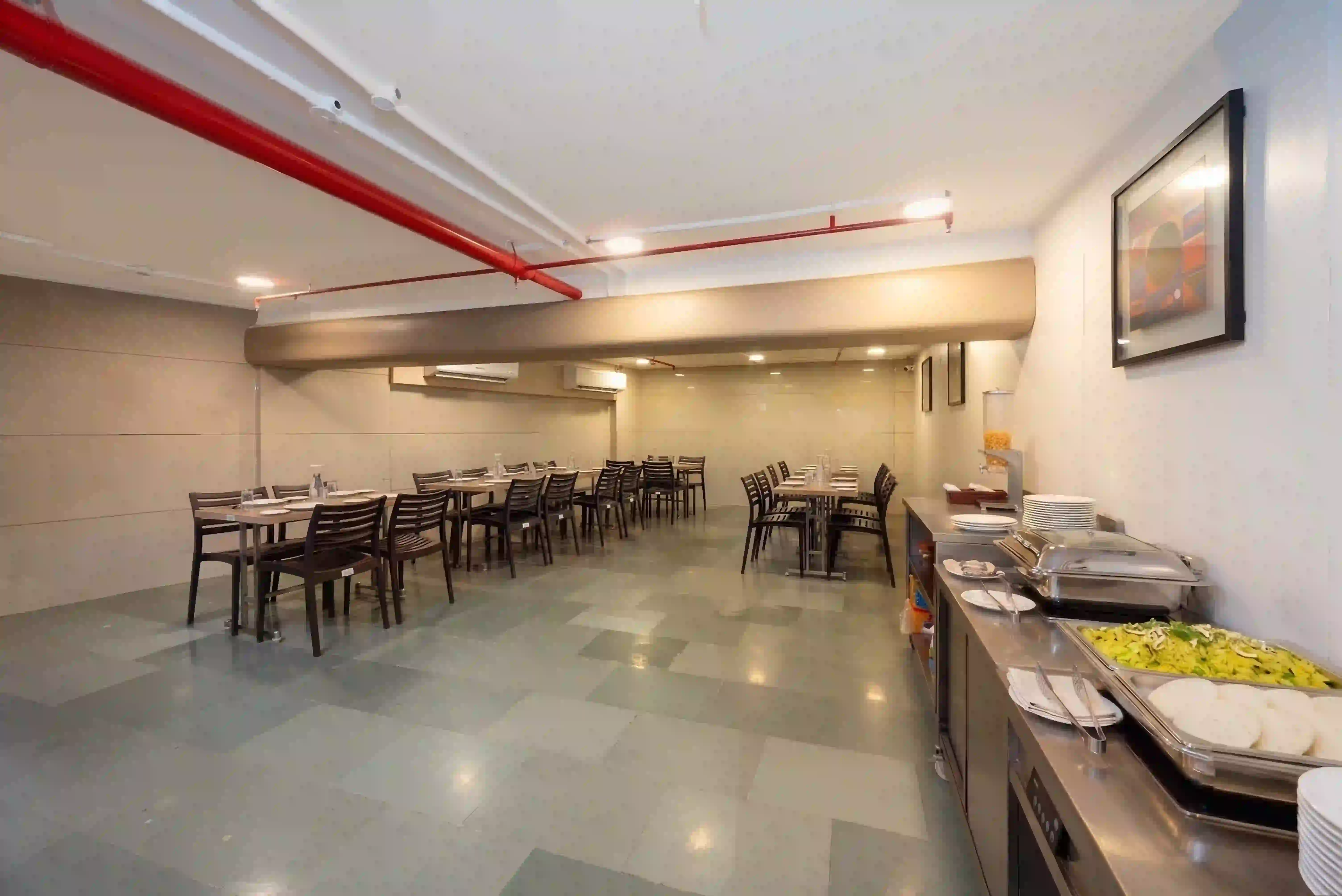Spacious dining room with buffet