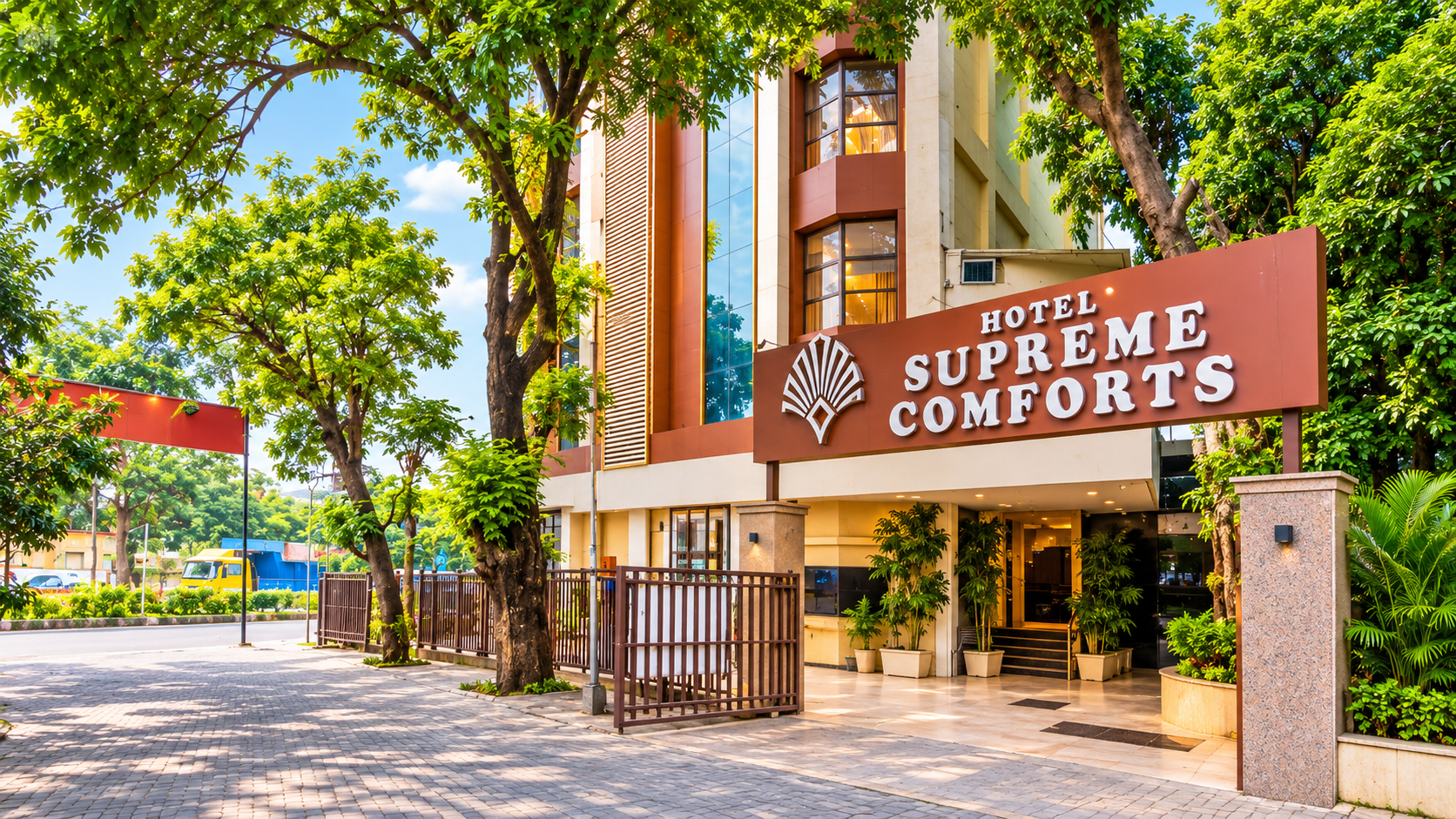 Hotel Supreme Comforts entrance and signage, Andheri East near Mumbai Airport